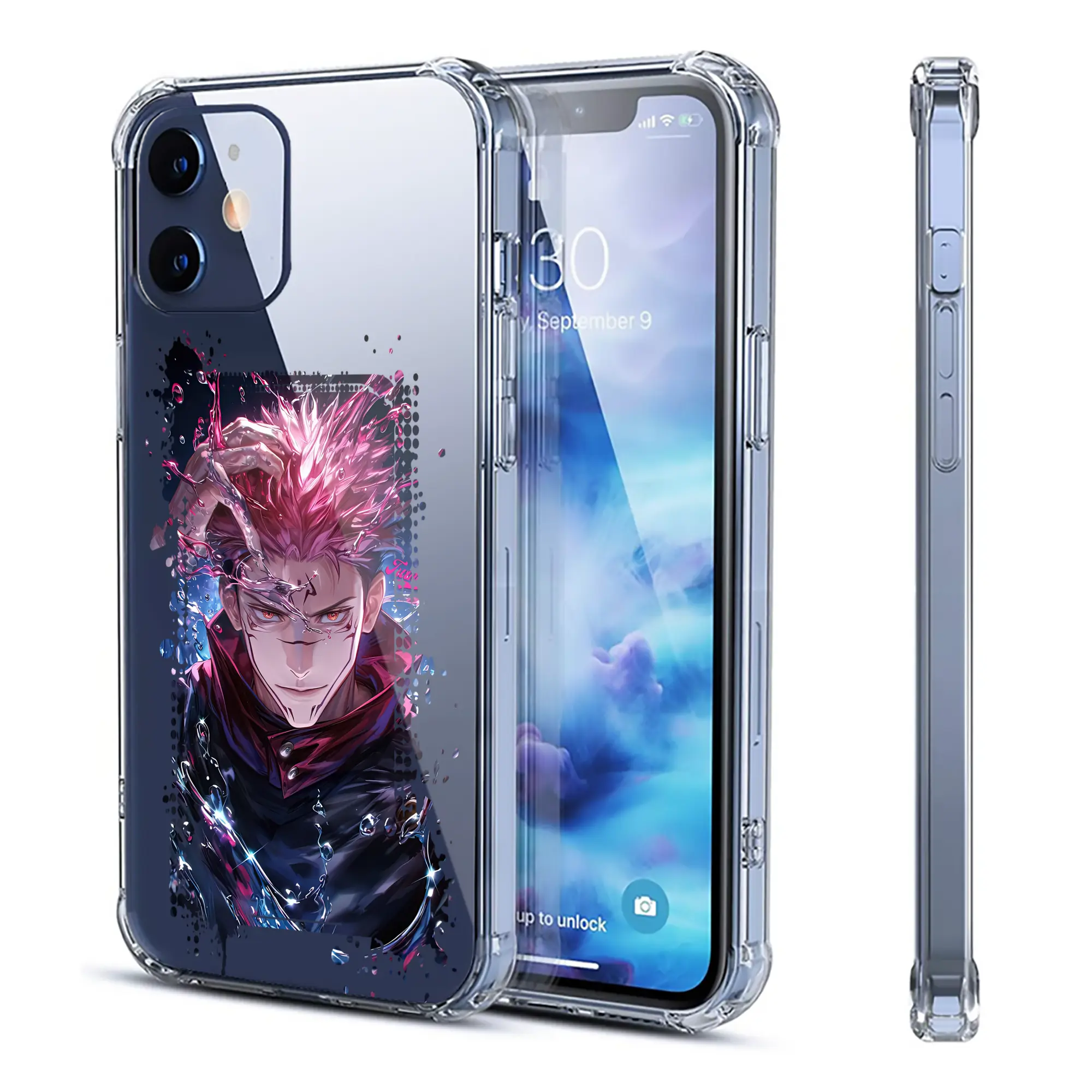 呪術廻戦 グッズ,両面宿儺 - IPhone 12シリーズ対応 ・ 透明スマホケース ・ クリアソフトケース ・ TPU素材 ・ 耐衝撃 ・ 高密着 ・ 防汚 防指紋 ・ 簡単着脱